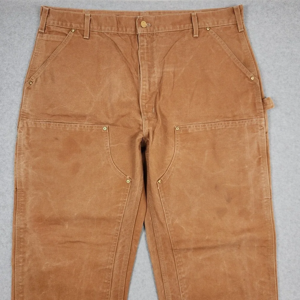 Vintage Carhartt Pants 40x32 Brown Double Knee Canvas Utility B01 BRN Union USA